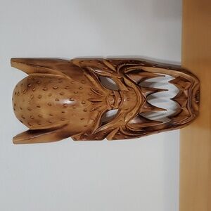 🏠 Vintage Hawaiian Wooden Carved Warrior Tribal Mask